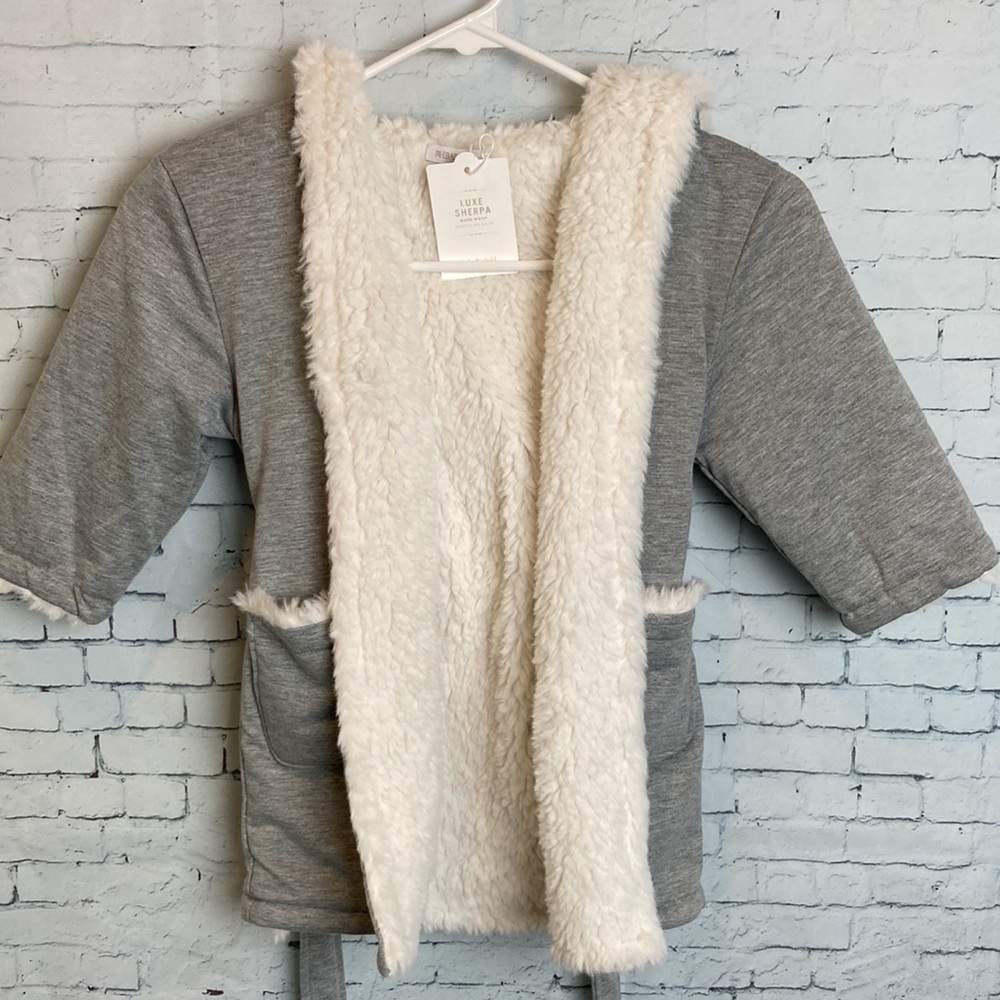 Restoration Hardware Baby & Child Luxe Sherpa Jersey Baby Wrap SZ 2-3 Robe NWT - Picture 6 of 16